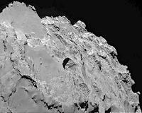 Rosetta spacecraft sees sinkholes on comet