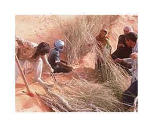Desert nomads marvel at water purifying device