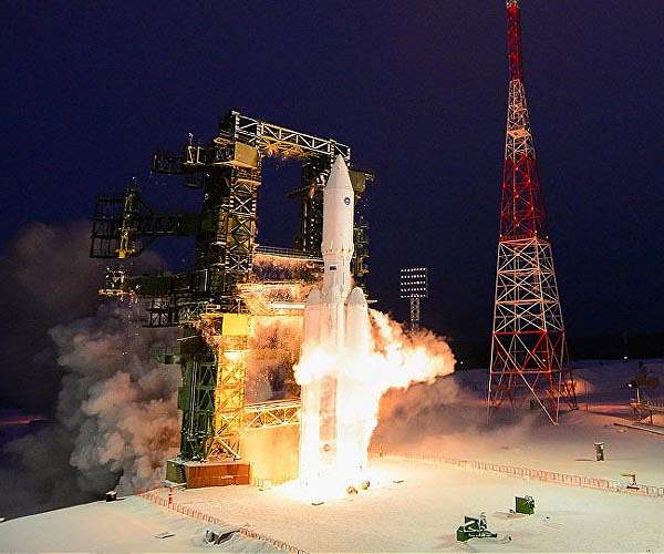 Russian rocket lifts off at third attempt