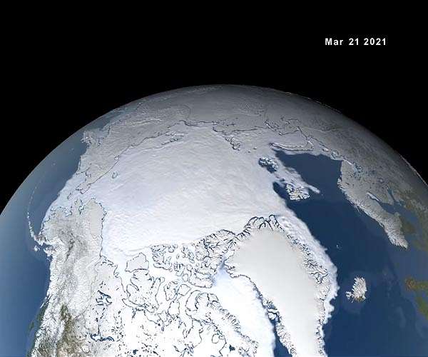 NASA finds 2021 Arctic Winter Sea Ice Tied for 7th-lowest on record