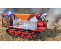 Arcus Fire develops tractor attachment for water-less wildfire suppression.
