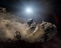 Rocks around the clock: asteroids pound tiny star