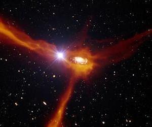 Feeding galaxy caught in distant searchlight by international research team