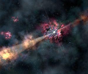 Explosion Illuminates Invisible Galaxy in the Dark Ages