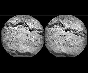 Marks of Laser Exam on Martian Soil