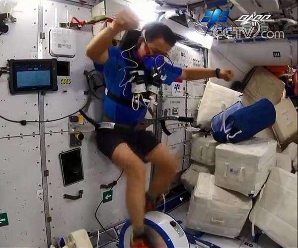 Exercise bike in space helps keep crew fit