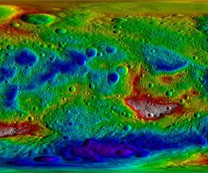 Vesta Topography Map