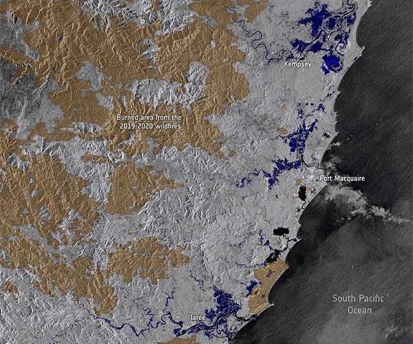 Satellites map record floods in Australia