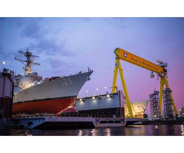 U.S. Navy launches first Flight III guided missile destroyer
