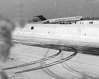 US jet goes off taxiway after blizzard