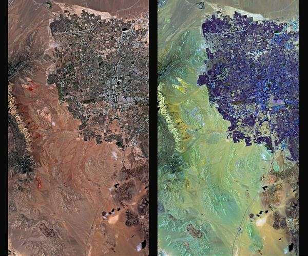 Two views of Las Vegas