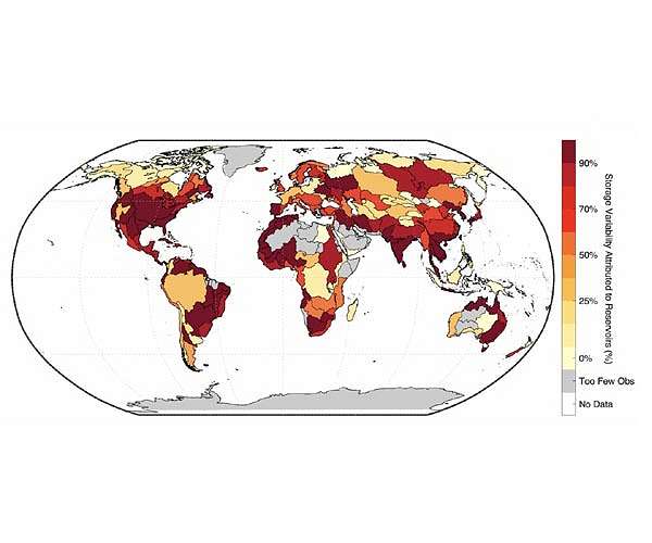 Humans drive most of the ups and downs in freshwater storage at Earth's surface