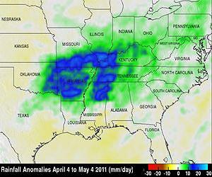 TRMM Maps a Wet Spring, 2011 for the Central U.S.