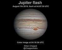 Stony-iron meteoroid caused August impact flash at Jupiter