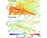 Up to 90 percent fewer condensation trails due to reduced air traffic over Europe
