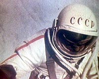 First space walker turns 75