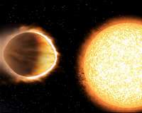 Researchers detect exoplanet with glowing water atmosphere