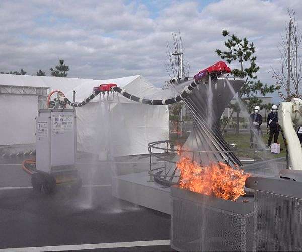 Scientists develop 'flying dragon' robot to fight fires from a distance