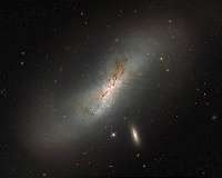 Hubble's double galaxy gaze: Leda and NGC 4424