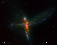 Anatomy Of A Cosmic Bird Reveals A Triple Cosmic Collision