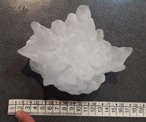 Grapefruit-sized hailstones hit Australian town