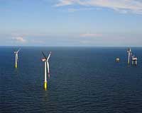 Transformer station for giant German wind farm positioned
