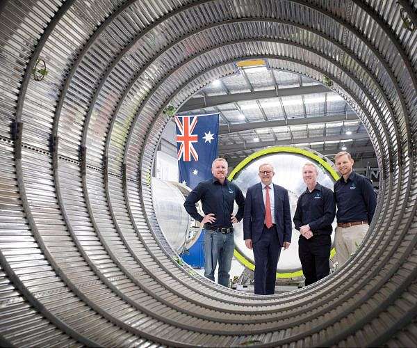 Gilmour Space Technologies forges head as PM opens new rockets factory