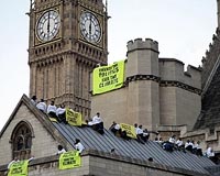 'Urgent' probe into protest on roof of British parliament