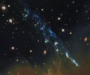 Hubble Views a Cosmic Skyrocket