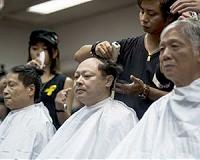 HK pro-democracy leaders shave heads in protest