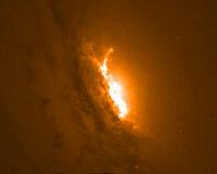 Supermassive black hole blows molecular gas out of galaxy
