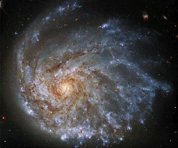 Hubble inspects a contorted spiral galaxy