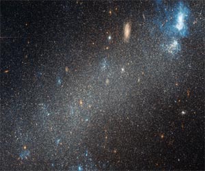 Hubble observes a dwarf galaxy with a bright nebula