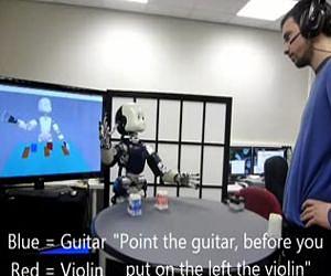 Simplified brain lets the iCub robot learn language