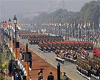 India showcases military might