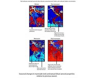 Satellite Data Reveal Seasonal Pollution Changes Over India