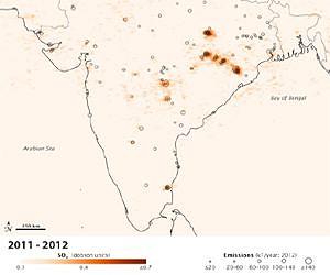 NASA Satellite Sees Increase of India's Sulfur Dioxide Emissions