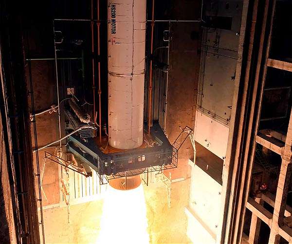 ISRO tests large human rated solid rocket booster for the Gaganyaan program