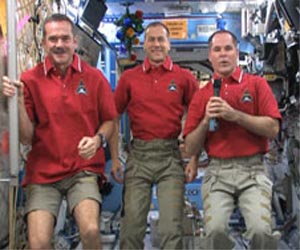 Station Crew Ringing in New Year