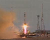 Two rookie astronauts, cosmonaut blast off to ISS