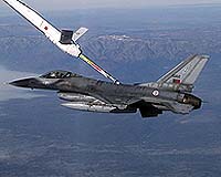 Northrop Grumman KC-30 Tanker Aerial Refueling Boom System Completes Contact With An F-16