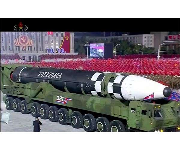 Machines not missiles on show at North Korea anniversary parade