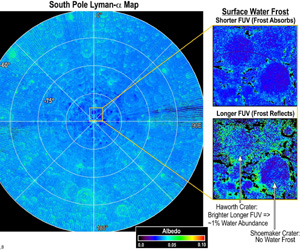 Lunar Reconnaissance Orbiter's LAMP reveals lunar surface features