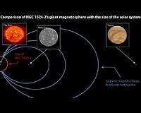 Hot, dense material surrounds O-type star with largest magnetic field known