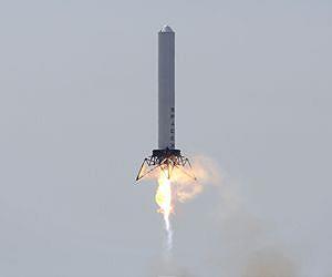 SpaceX rocket launches, steers and lands in test