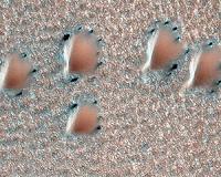 Winters leave marks on Mars' sand dunes