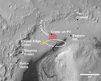A vista from Mars rover looks back over journey so far