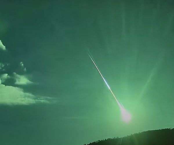 Meteor captured by weather satellite