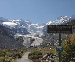 Trail of melting Swiss glacier shows climate change in action