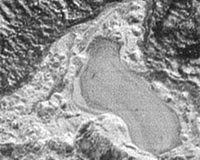 A frozen pond on Pluto